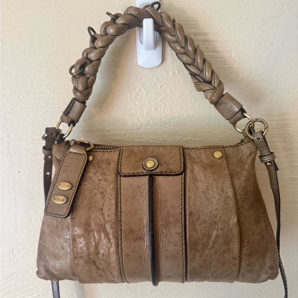Chloe Tan Brown Leather Shoulder Bag Handbag Crossbody Purse